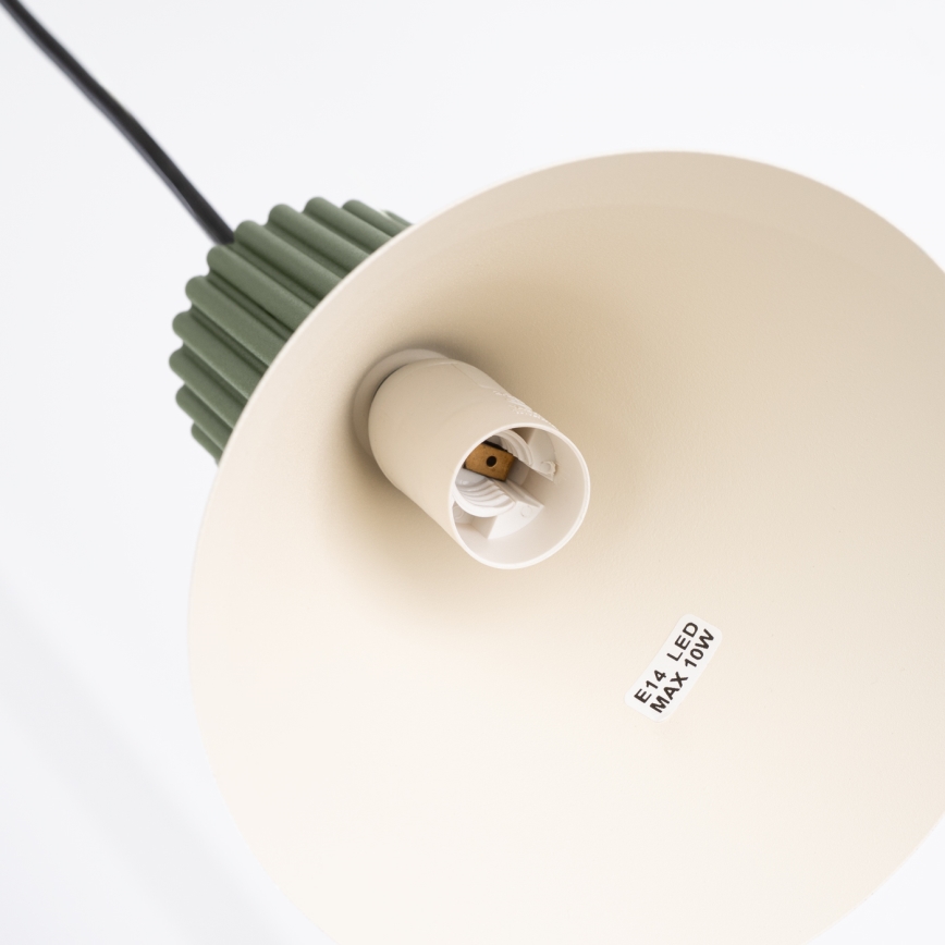 Pendellamp ESTRIA met snoer 1xE14/10W/230V Ø 14 cm groen