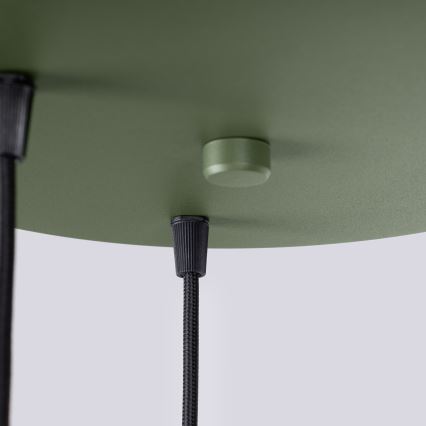Suspension sur câble ESTRIA 3x E14/10W/230V Ø 30 cm verte