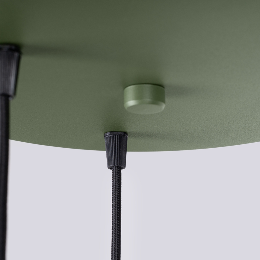 Suspension sur câble ESTRIA 3x E14/10W/230V Ø 30 cm verte