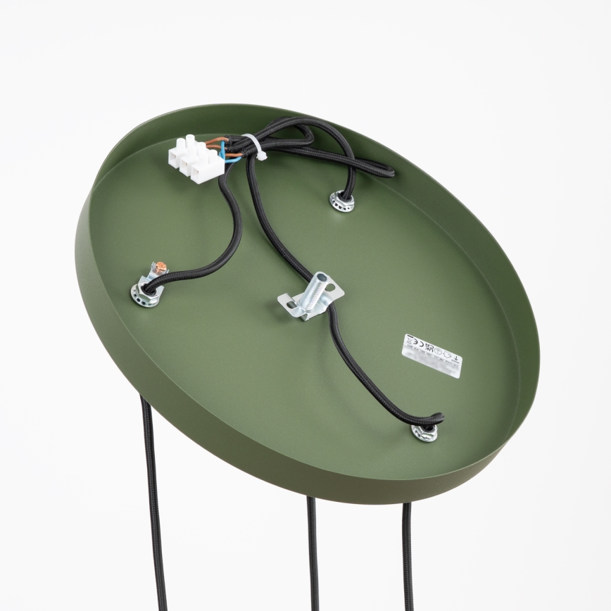 Suspension sur câble ESTRIA 3x E14/10W/230V Ø 30 cm verte