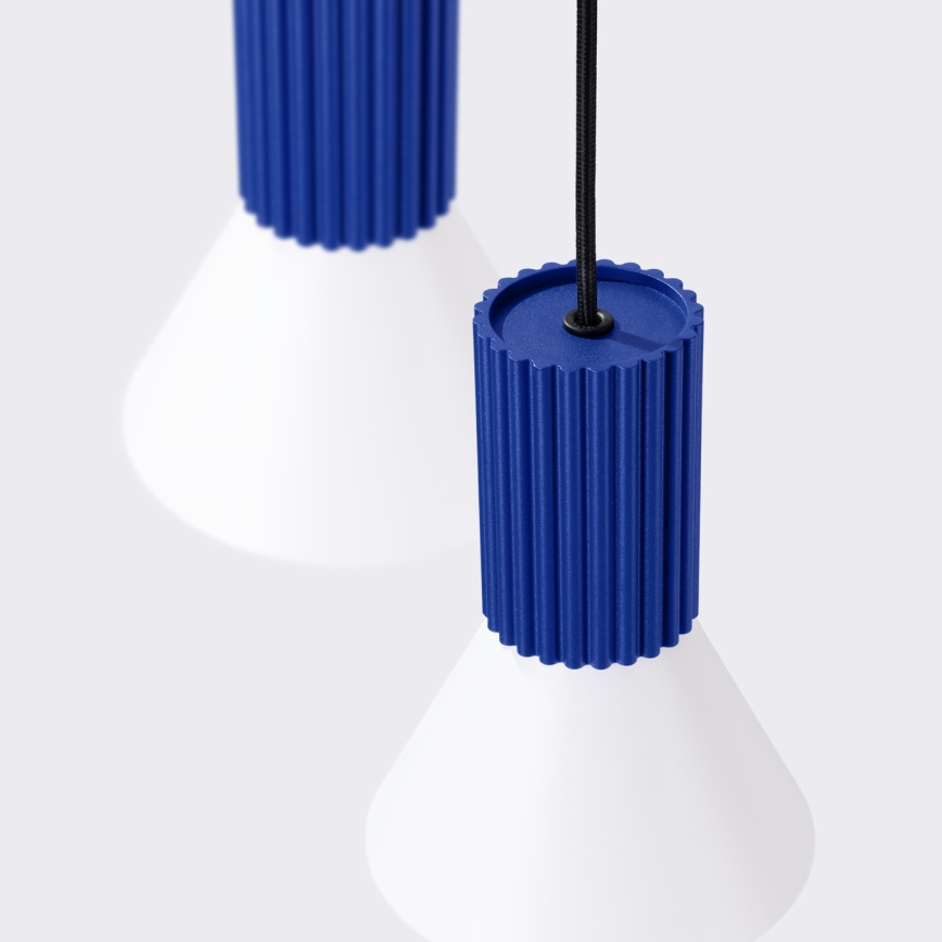 Suspension sur câble ESTRIA 3xE14/10W/230V Ø 30 cm bleu