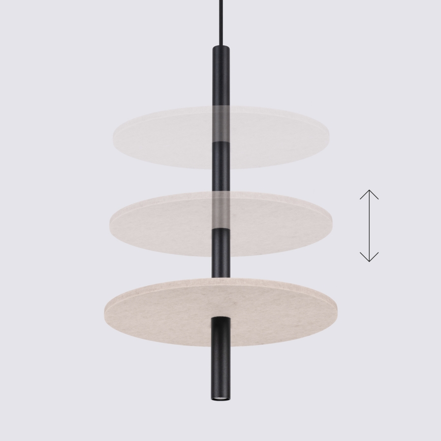 Suspension FELTRO sur câble 1xG9/8W/230V noir/crème