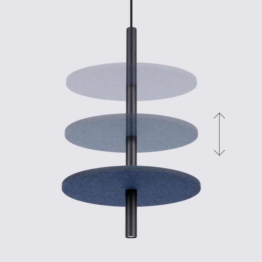 Suspension FELTRO sur câble 1xG9/8W/230V noir/bleu