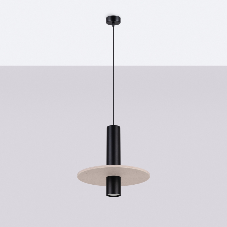 Hanglamp aan snoer PELTA 1xGU10/10W/230V zwart/crème