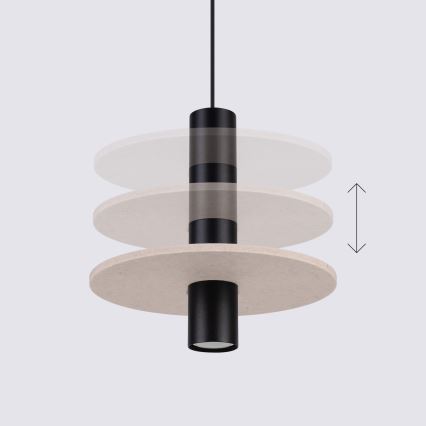 Hanglamp aan snoer PELTA 1xGU10/10W/230V zwart/crème