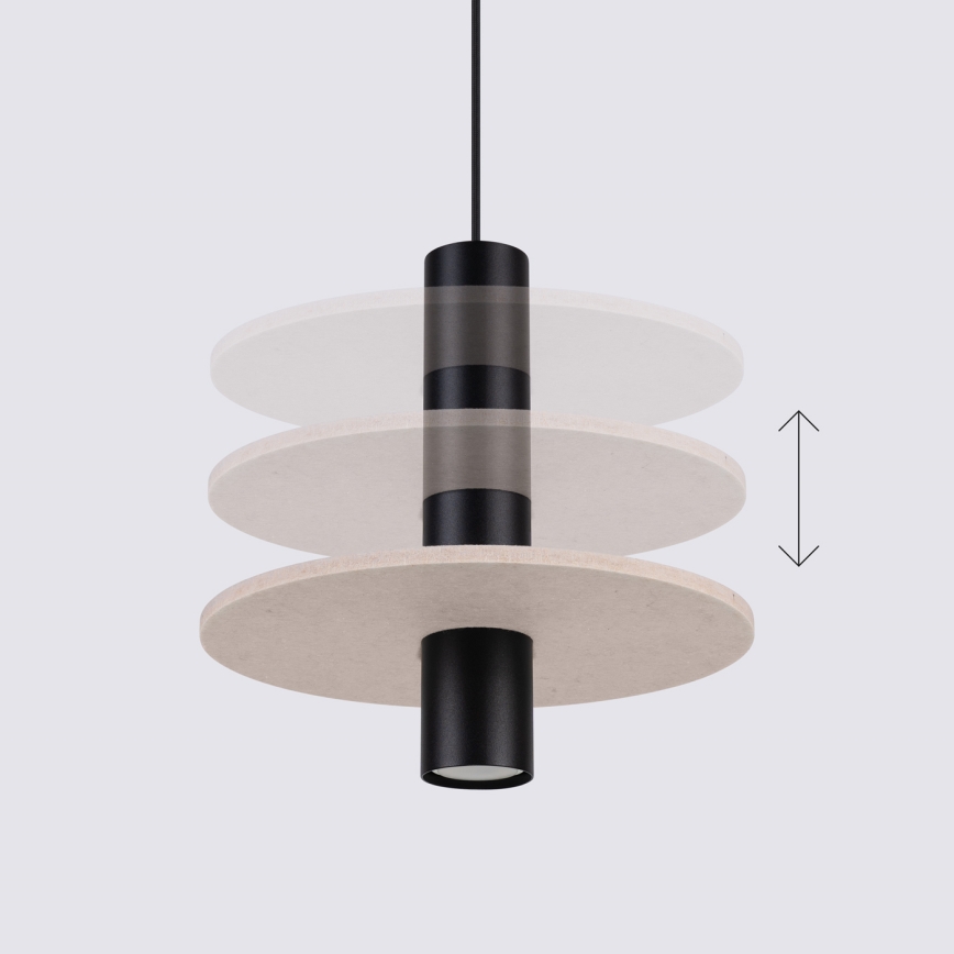 Hanglamp aan snoer PELTA 1xGU10/10W/230V zwart/crème