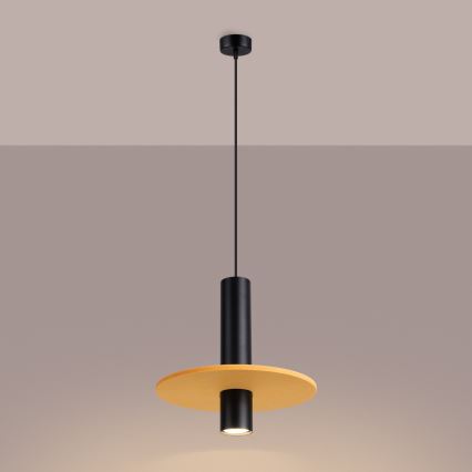 Suspension sur cordon PELTA 1xGU10/10W/230V noir/jaune