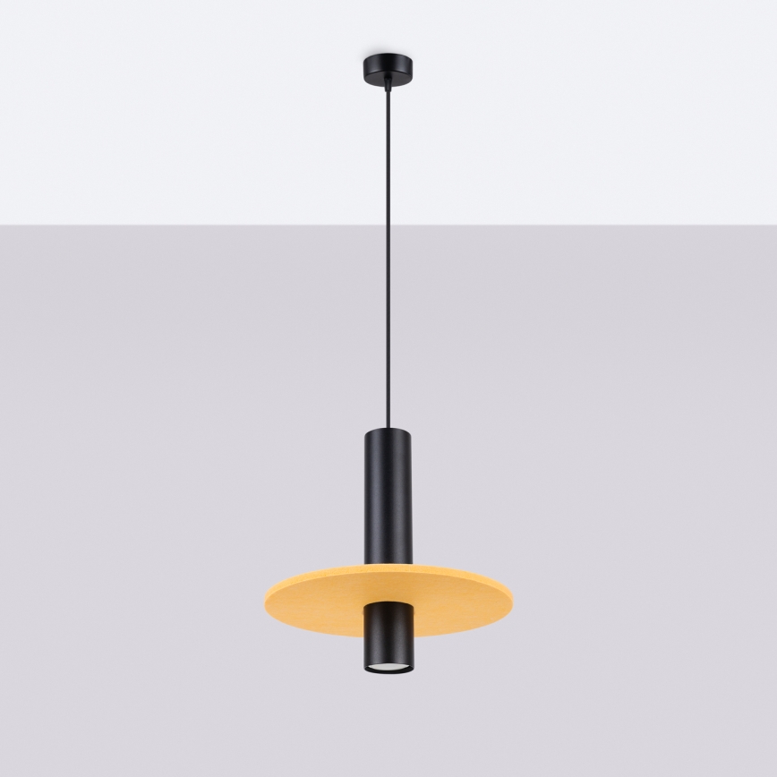 Suspension sur cordon PELTA 1xGU10/10W/230V noir/jaune