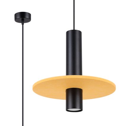 Suspension sur cordon PELTA 1xGU10/10W/230V noir/jaune