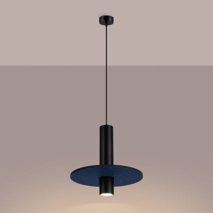 Hanglamp aan kabel PELTA 1xGU10/10W/230V zwart/blauw