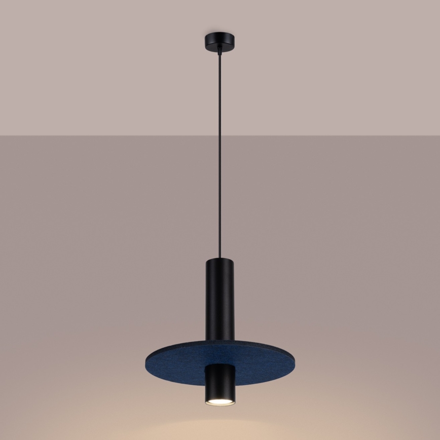 Hanglamp aan kabel PELTA 1xGU10/10W/230V zwart/blauw
