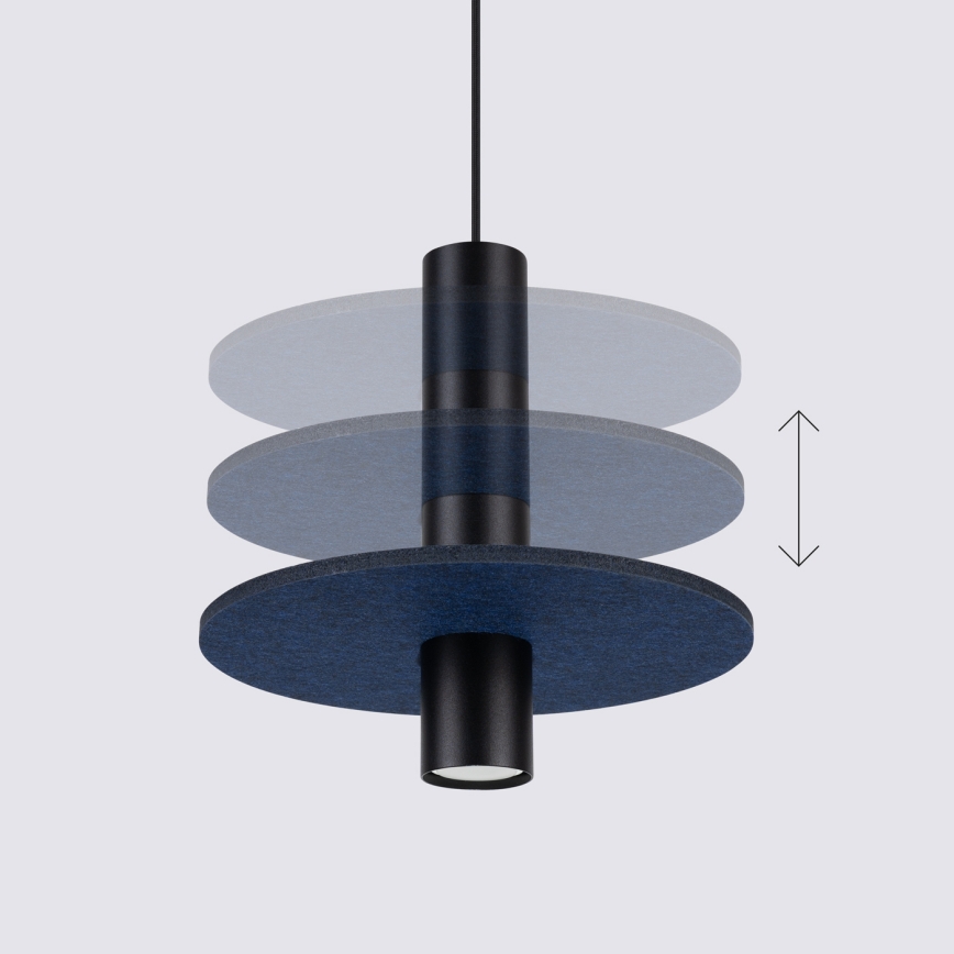 Hanglamp aan kabel PELTA 1xGU10/10W/230V zwart/blauw