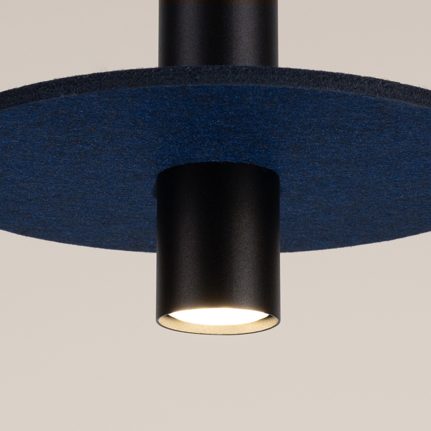 Hanglamp aan kabel PELTA 1xGU10/10W/230V zwart/blauw