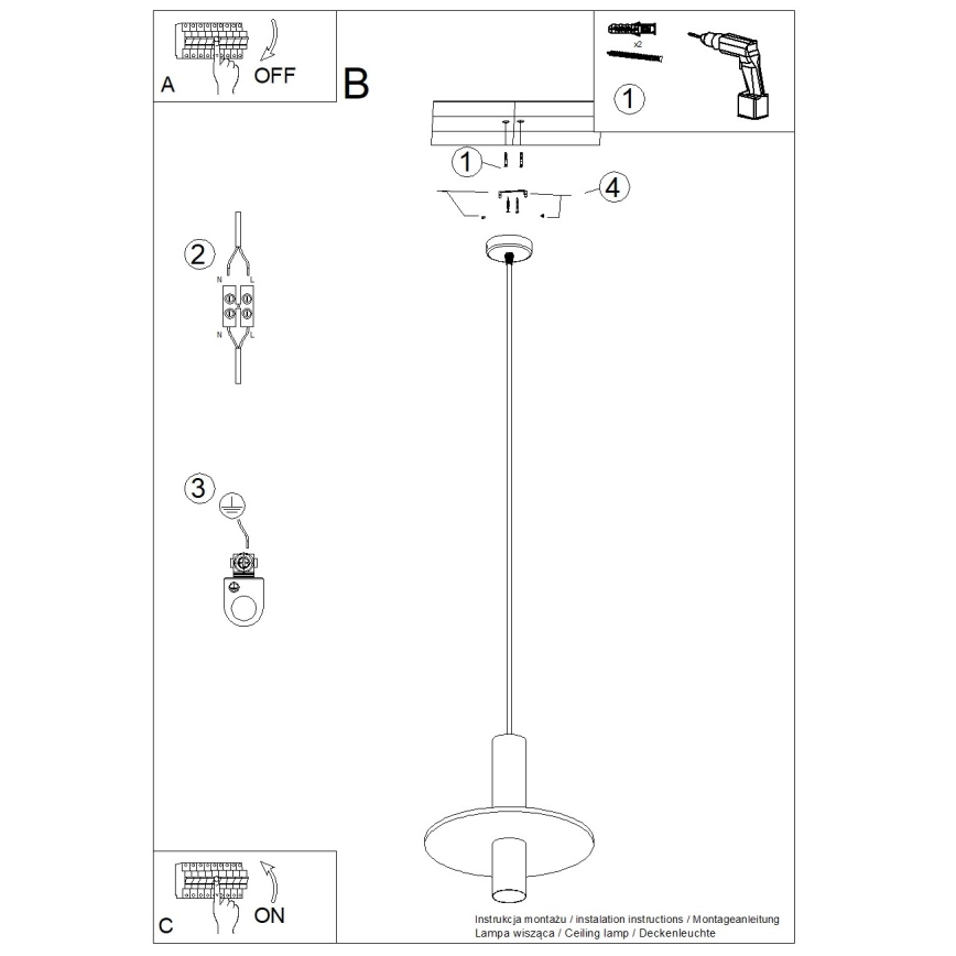 Hanglamp aan kabel PELTA 1xGU10/10W/230V zwart/blauw
