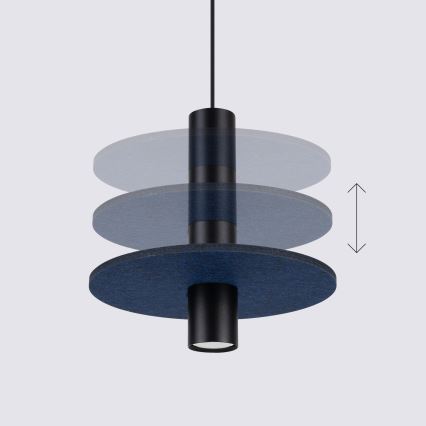 Suspension sur câble PELTA 1xGU10/10W/230V noir/bleu