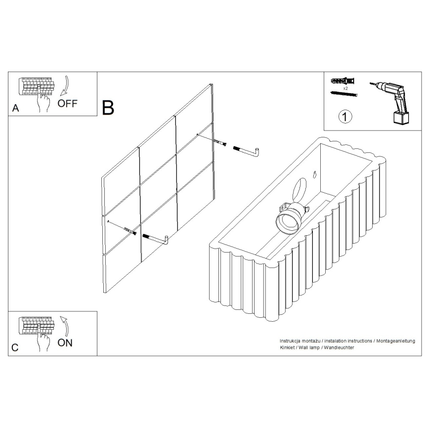 Applique murale RIGATA 1xE27/15W/230V céramique/blanche