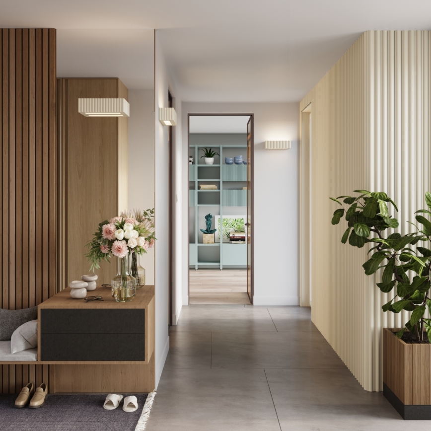Wandlamp RIGATA 1xE27/15W/230V keramiek/crèmekleurig
