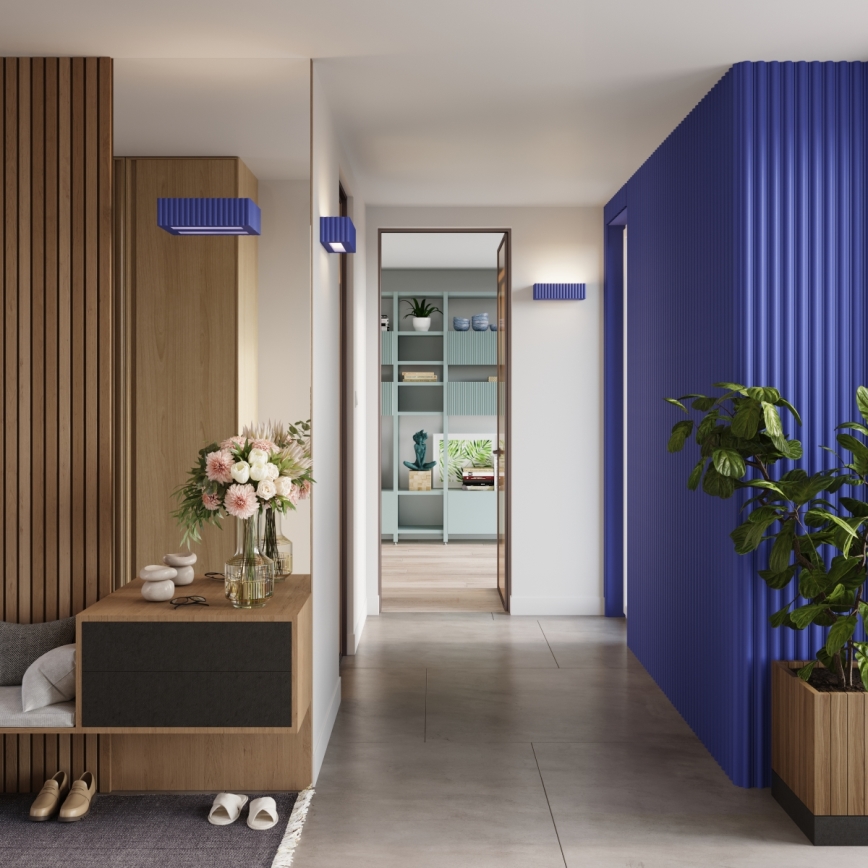 Wandlamp RIGATA 1xE27/15W/230V keramiek/blauw
