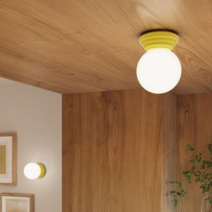Plafonnier pour salle de bains ZORI 1xG9/8W/230V Ø 12 cm IP44 jaune