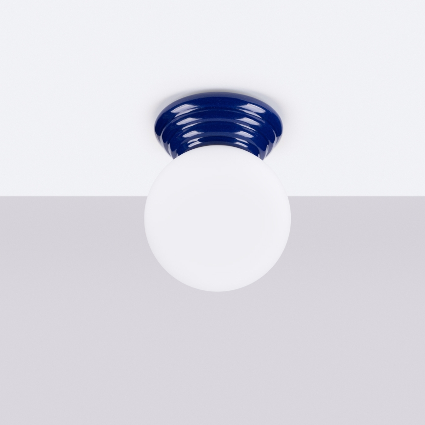 Plafondlamp voor badkamer ZORI 1xG9/8W/230V Ø 12 cm IP44 blauw