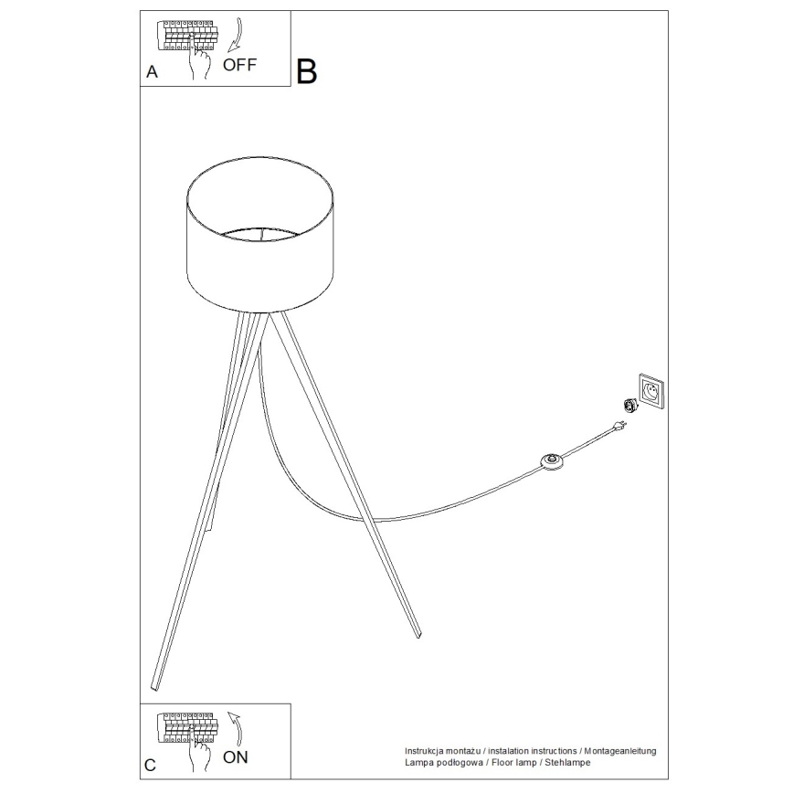 Lampadaire NATT 1xE27/15W/230V bleu
