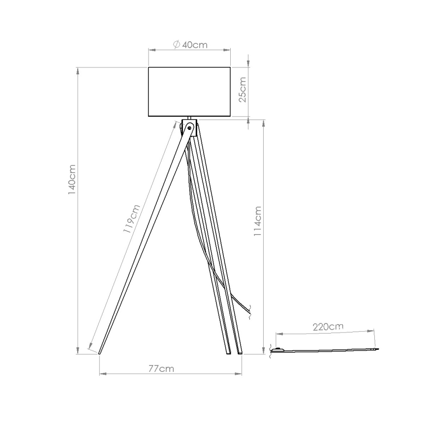 Vloerlamp NATT 1xE27/15W/230V wit