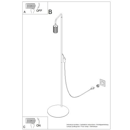 Lampe sur pied KARBON 1xGU10/10W/230V noire