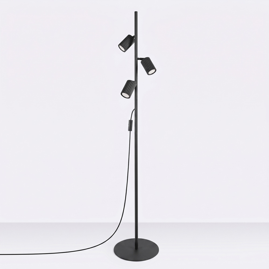 Vloerlamp KARBON 3xGU10/10W/230V zwart