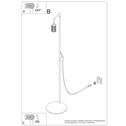 Vloerlamp KARBON 1xGU10/10W/230V crème