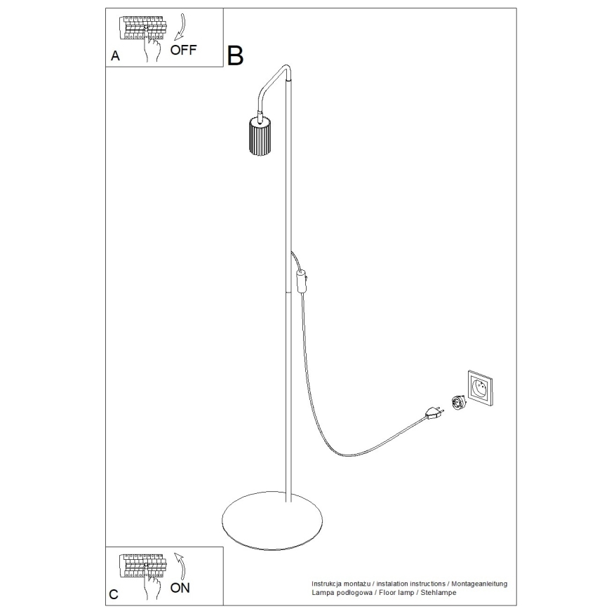 Vloerlamp KARBON 1xGU10/10W/230V crème