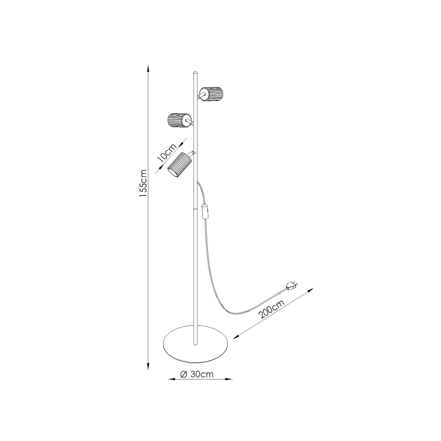 Lampadaire KARBON 3xGU10/10W/230V orange
