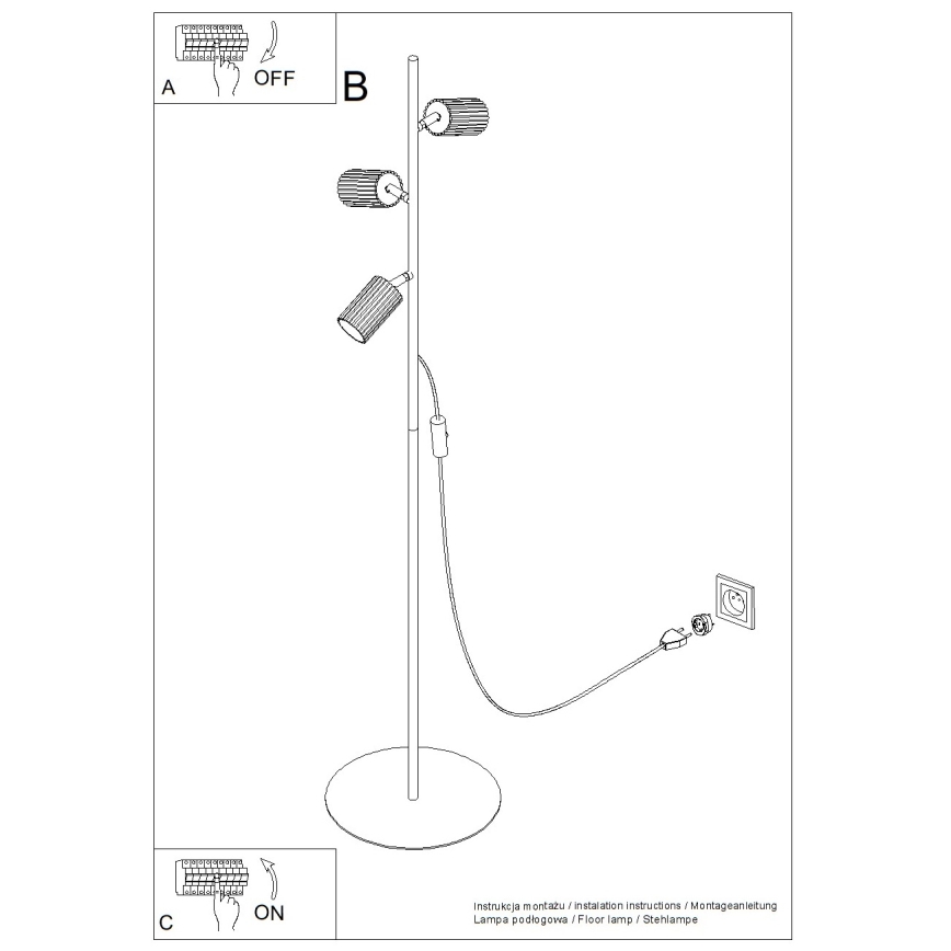 Lampadaire KARBON 3xGU10/10W/230V orange