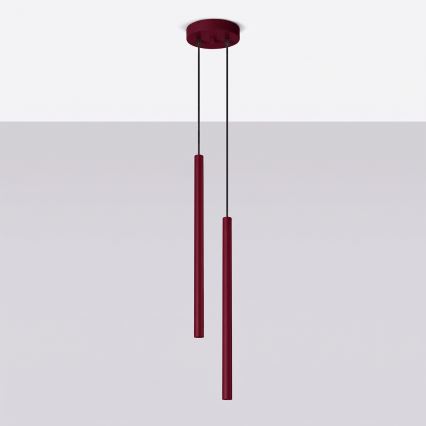 Pendellamp met kabel PASTELO 2xG9/8W/230V rood