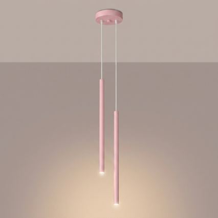 Hanglamp aan snoer PASTELO 2xG9/8W/230V roze