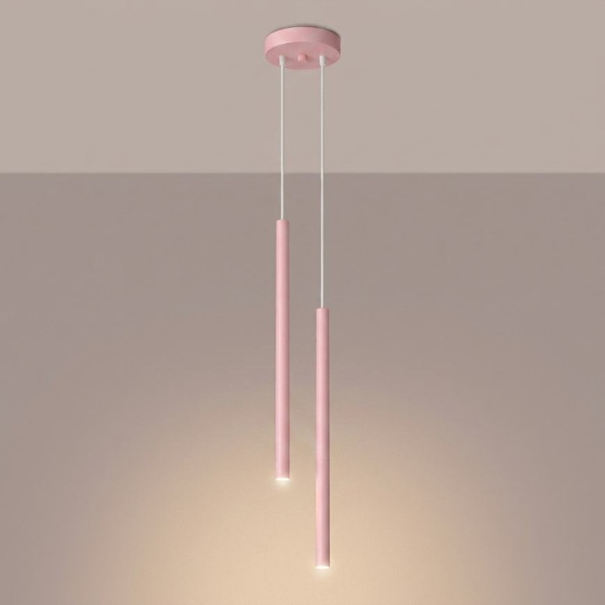 Hanglamp aan snoer PASTELO 2xG9/8W/230V roze