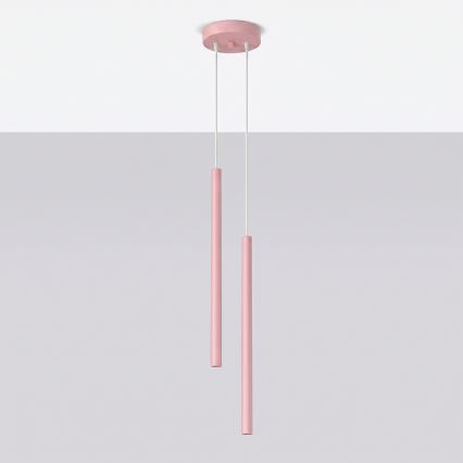 Hanglamp aan snoer PASTELO 2xG9/8W/230V roze