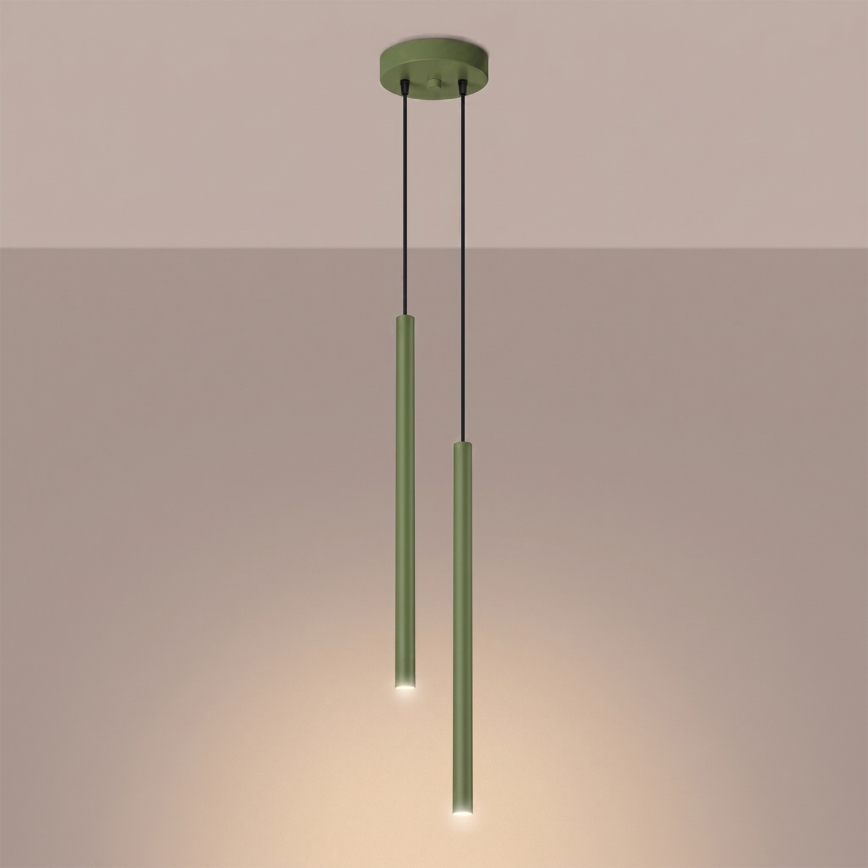 Suspension sur câble PASTELO, 2x G9/8W/230V, verte