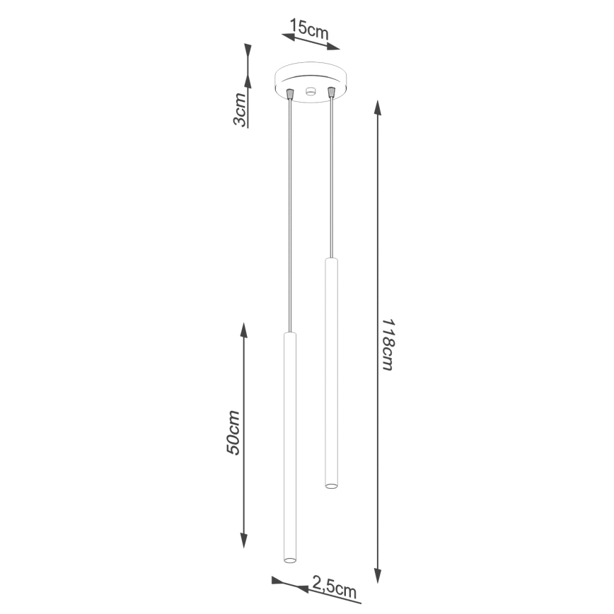 Suspension sur câble PASTELO 2xG9/8W/230V marron