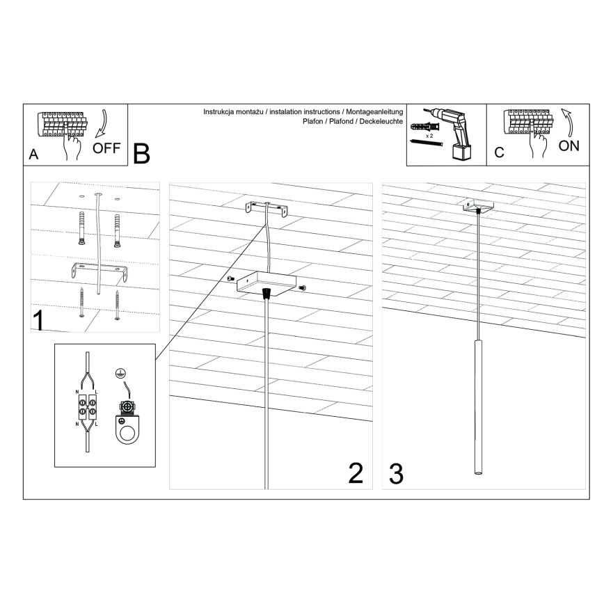 Suspension sur câble PASTELO 1xG9/8W/230V bleue