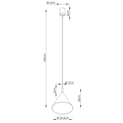 Snoerhanglamp NOX 1xE27/15W/230V crème