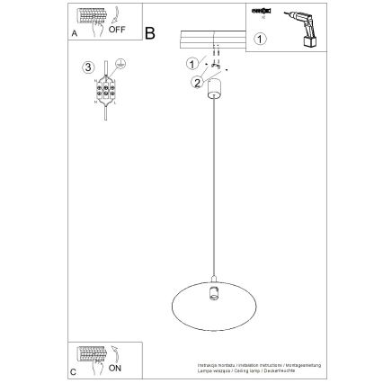 Suspension sur câble NOX 1xE27/15W/230V, crème