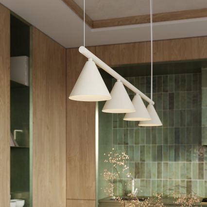 Pendellamp met kabel NOX 4xE14/10W/230V crème