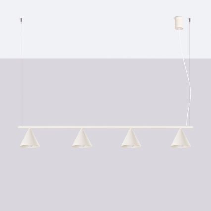 Pendellamp met kabel NOX 4xE14/10W/230V crème