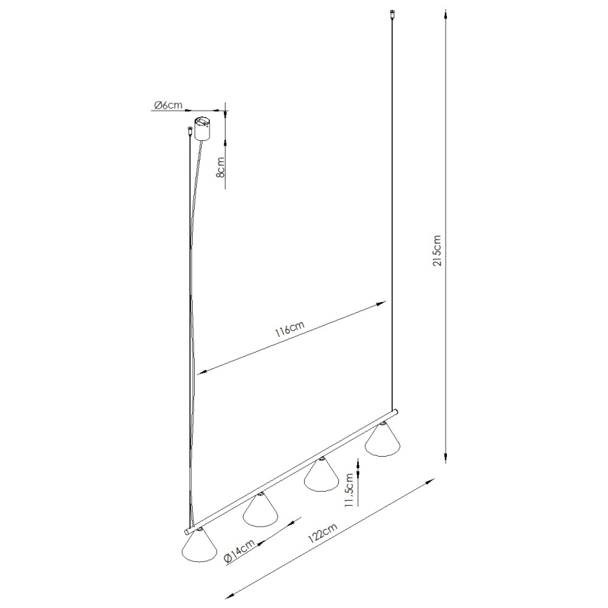 Suspension à câble NOX 4xE14/10W/230V crème