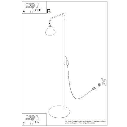 Lampadaire NOX 1xE14/10W/230V crème
