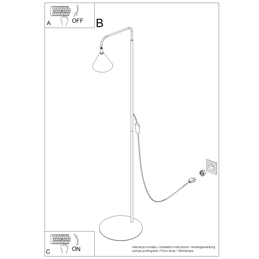 Vloerlamp NOX 1xE14/10W/230V crème