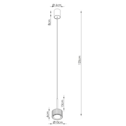 Suspension sur câble AURA 1xGX53/10W/230V, noire