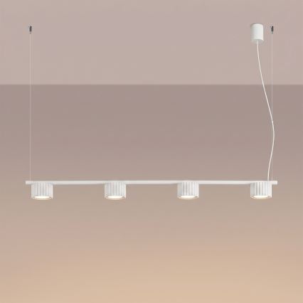 Suspension sur câble AURA 4xGX53/10W/230V blanche