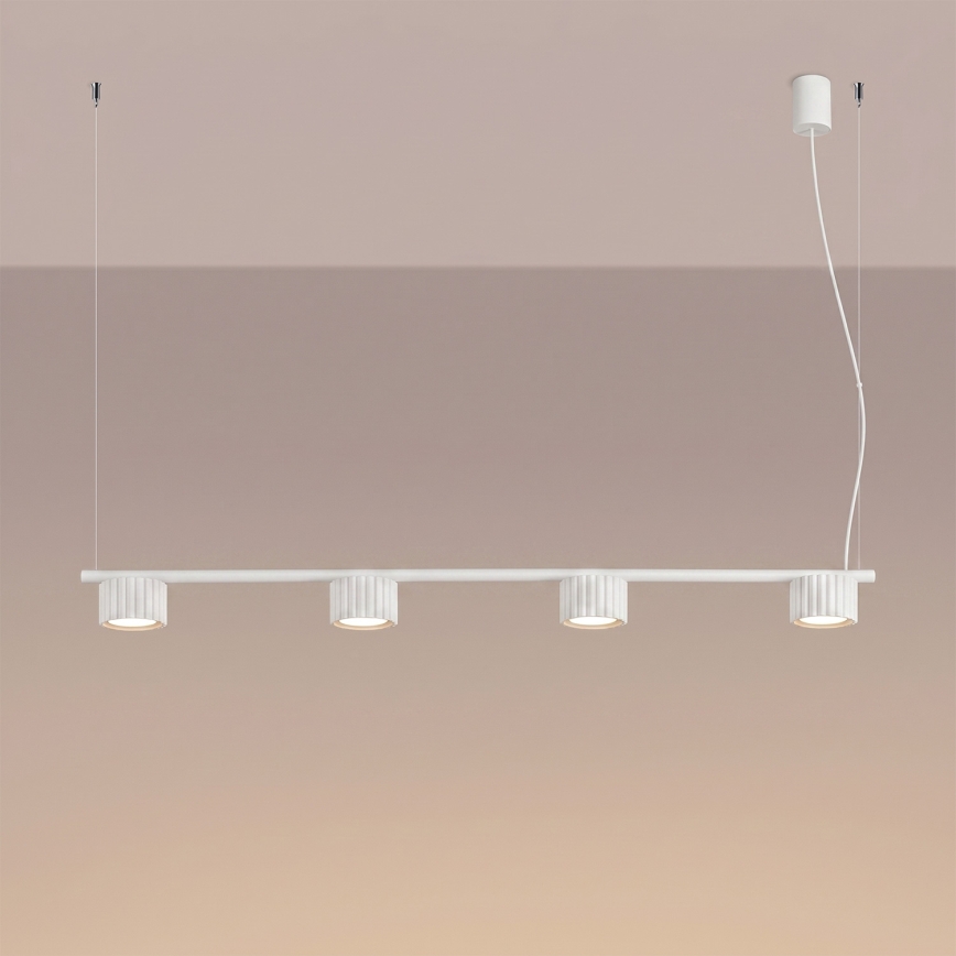Suspension sur câble AURA 4xGX53/10W/230V blanche