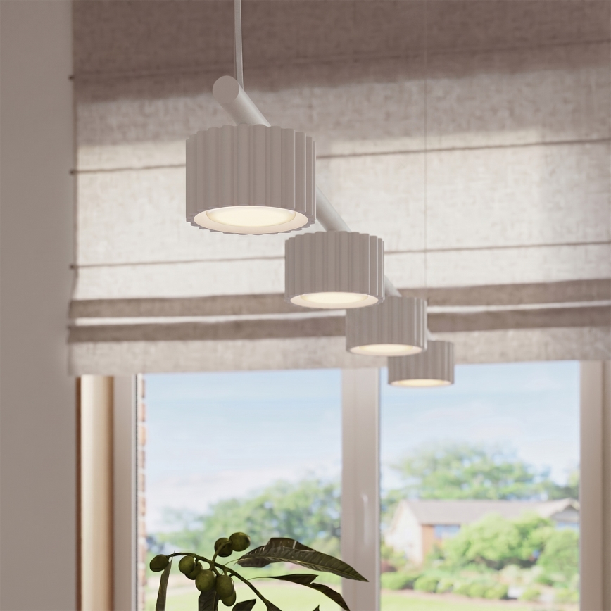 Suspension sur câble AURA 4xGX53/10W/230V blanche